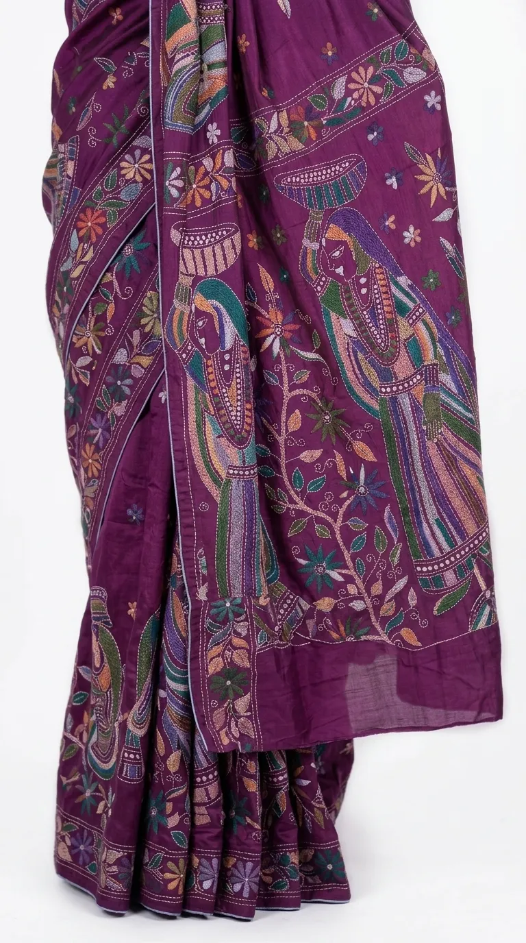 Embellished, Embroidered Bollywood
                                    Organza Saree (Green)