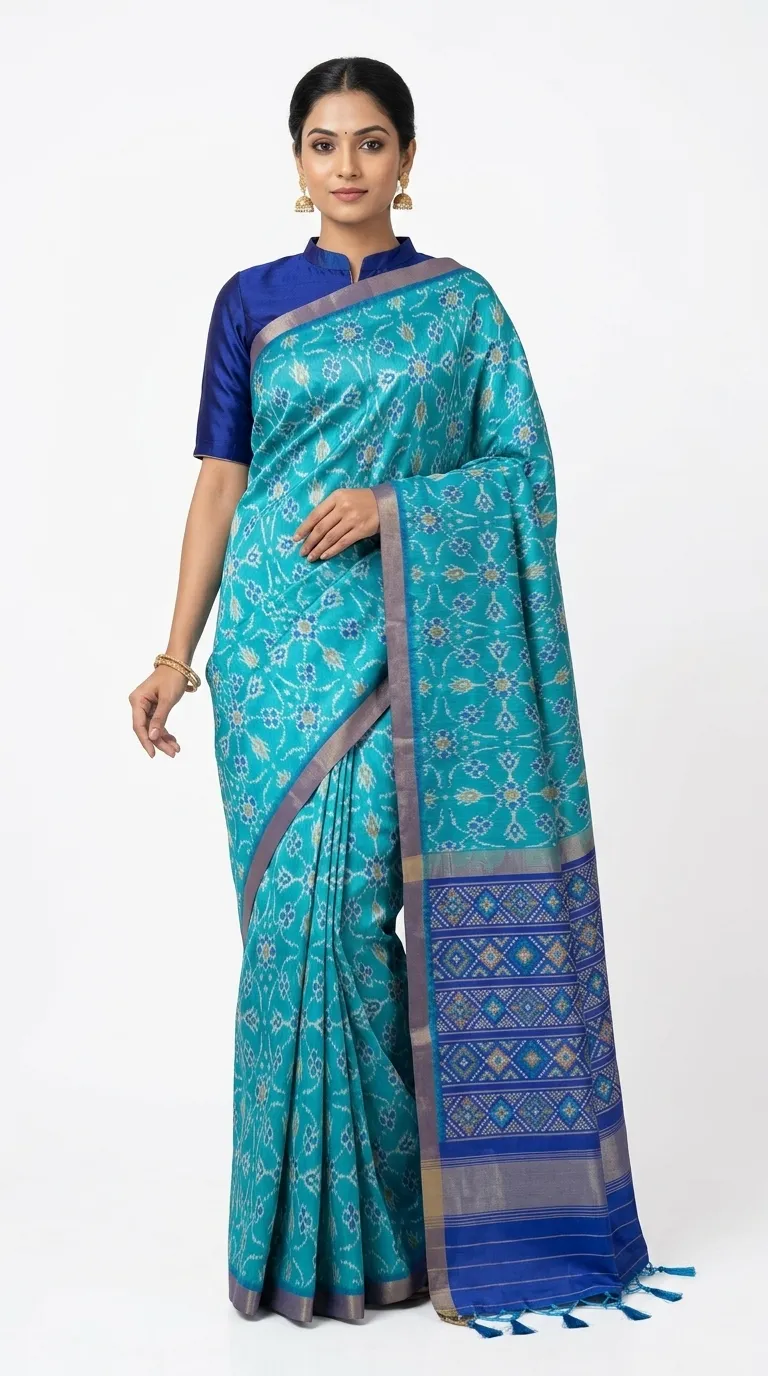 Embellished, Embroidered Bollywood
                                    Organza Saree (Green)