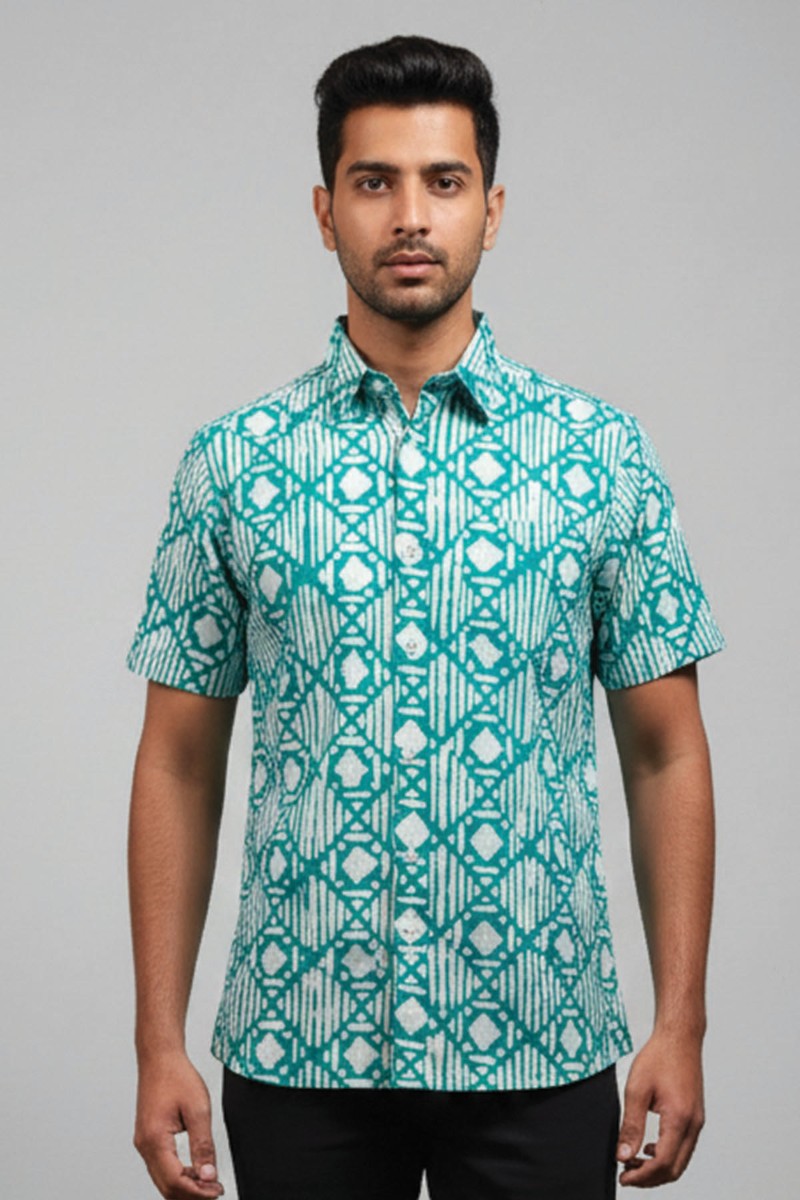 Breeze Linen Half Sleeves Shirt In Snow