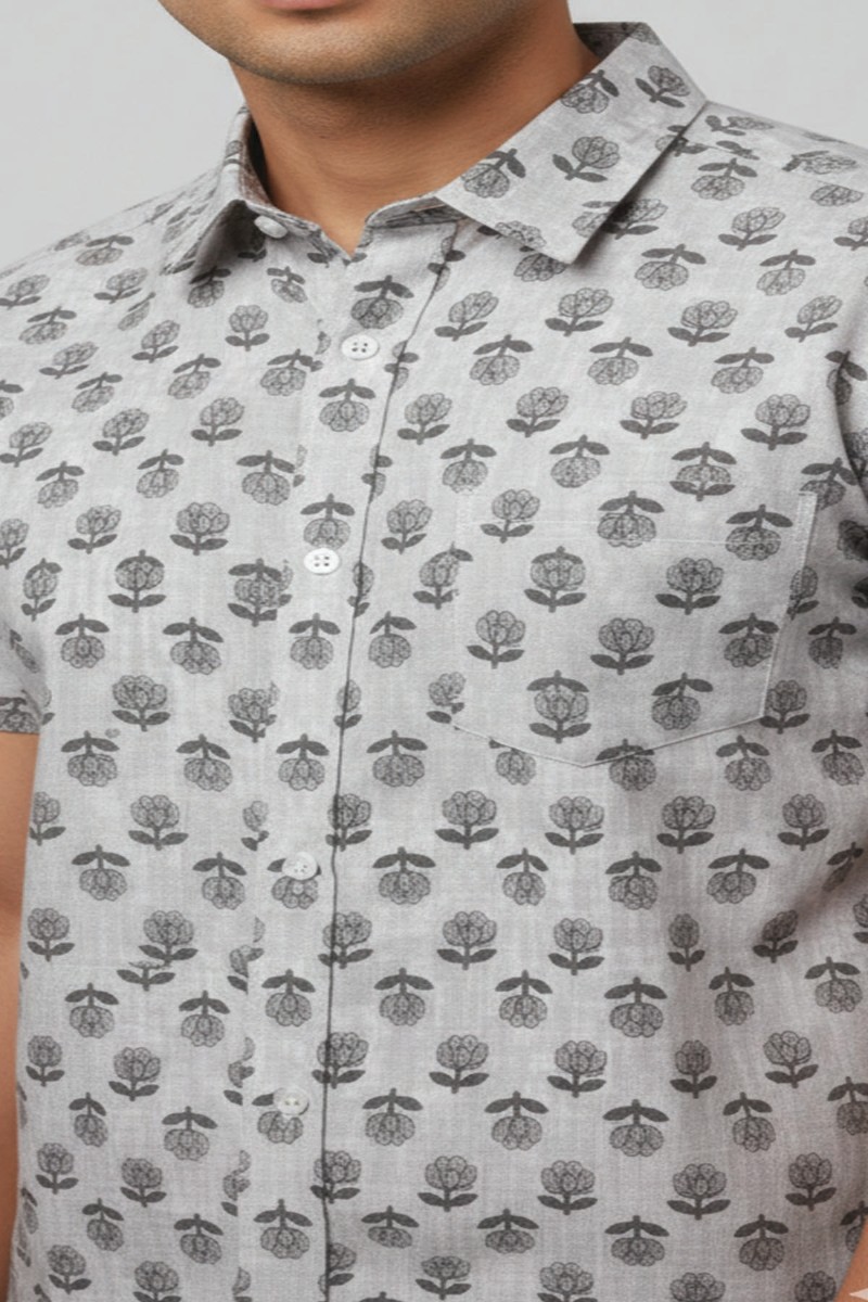Breeze Linen Half Sleeves Shirt In Snow