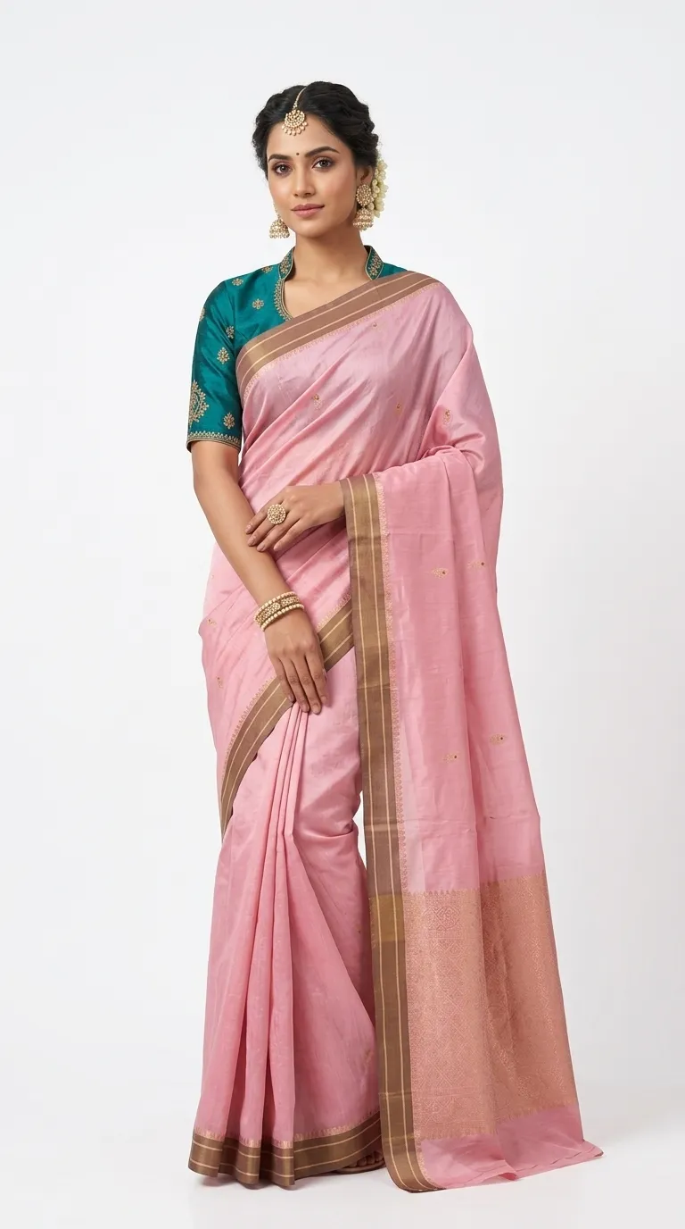 Embellished, Embroidered Bollywood
                                    Organza Saree (Green)