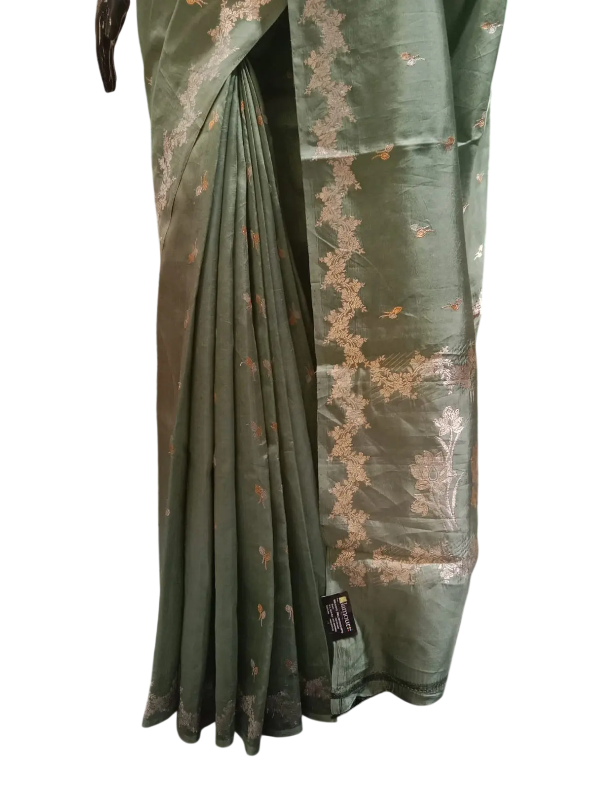 Embellished, Embroidered Bollywood
                                    Organza Saree (Green)