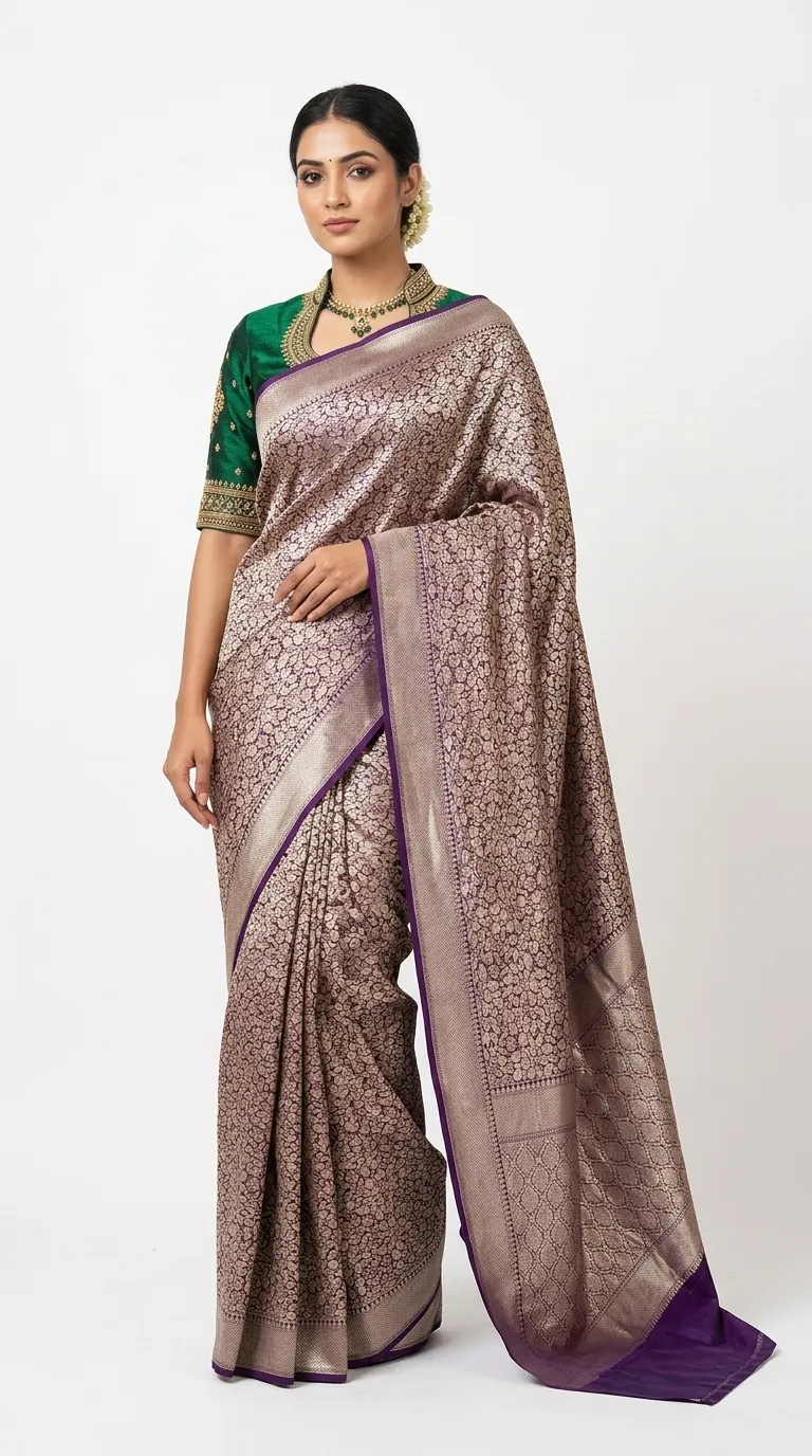 Embellished, Embroidered Bollywood
                                    Organza Saree (Green)