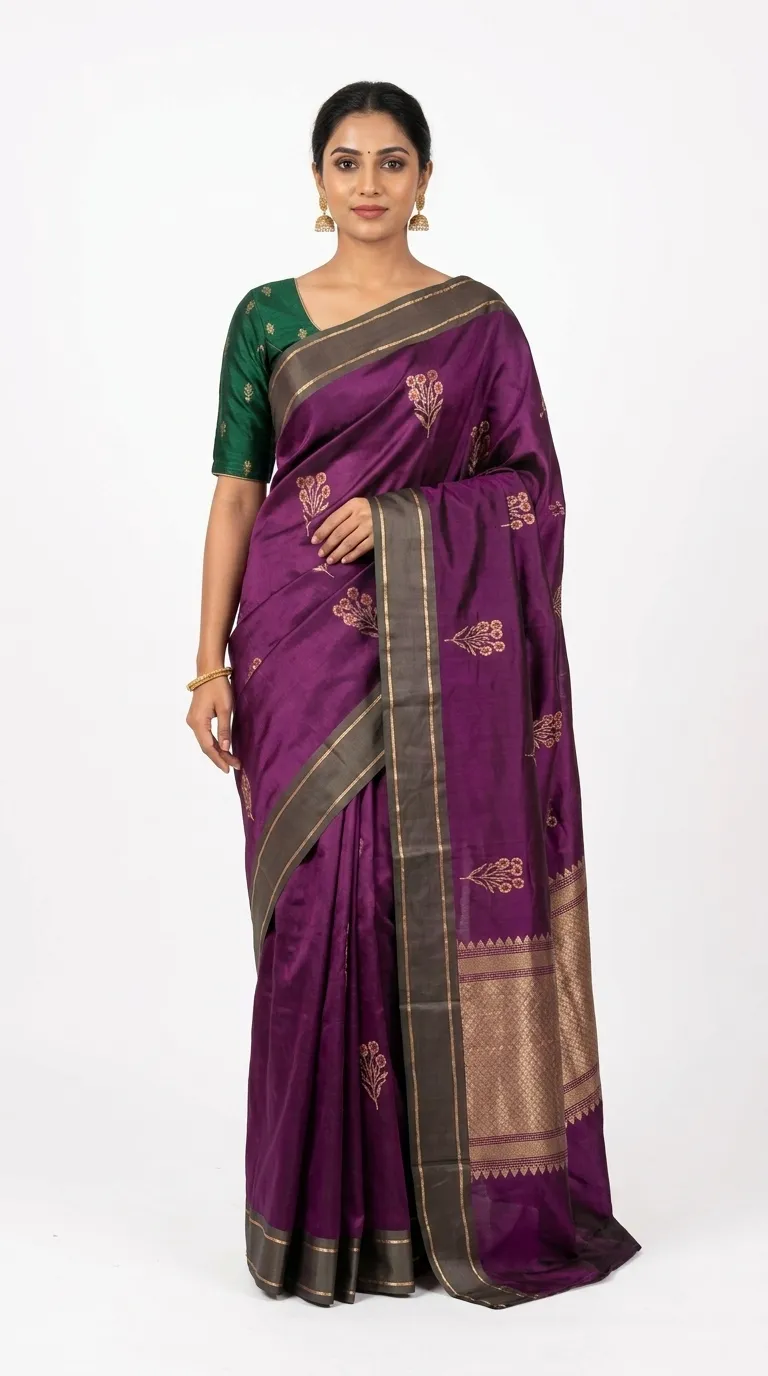 Embellished, Embroidered Bollywood
                                    Organza Saree (Green)