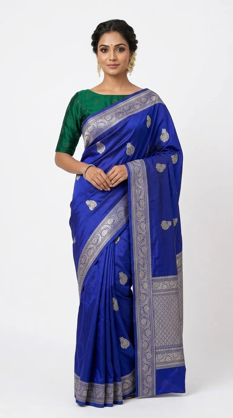Embellished, Embroidered Bollywood
                                    Organza Saree (Green)
