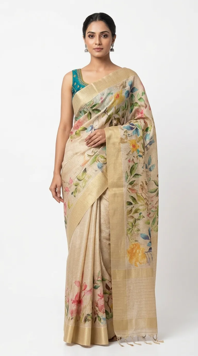 Embellished, Embroidered Bollywood
                                    Organza Saree (Green)