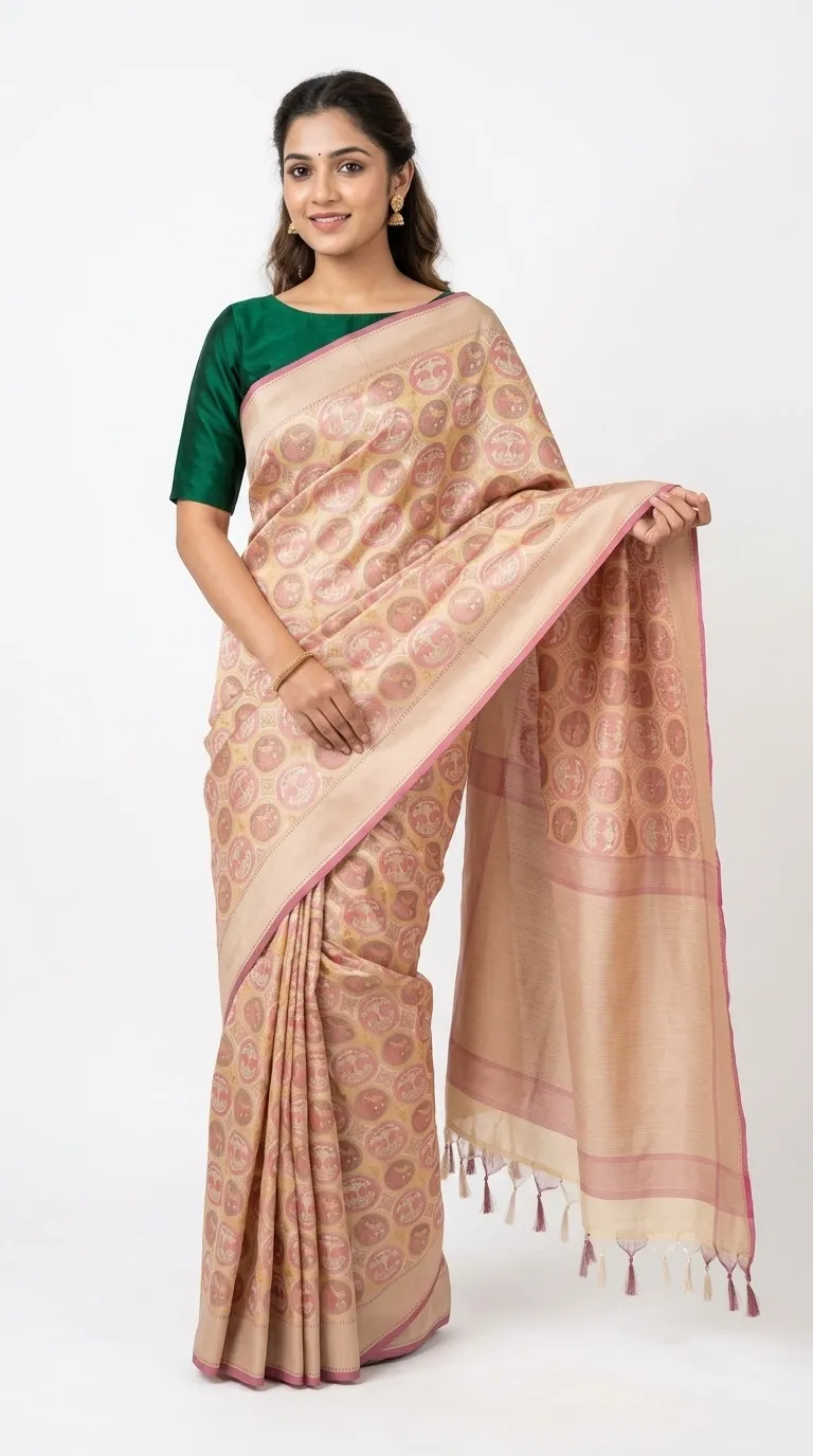 Embellished, Embroidered Bollywood
                                    Organza Saree (Green)
