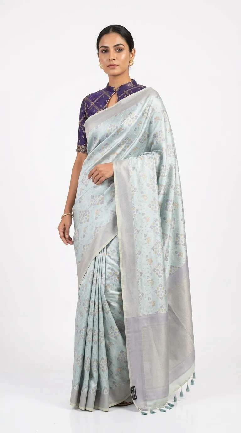 Embellished, Embroidered Bollywood
                                    Organza Saree (Green)