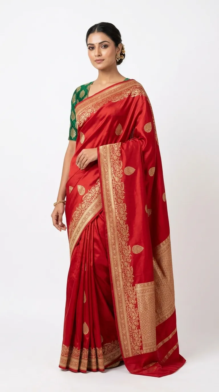 Embellished, Embroidered Bollywood
                                    Organza Saree (Green)
