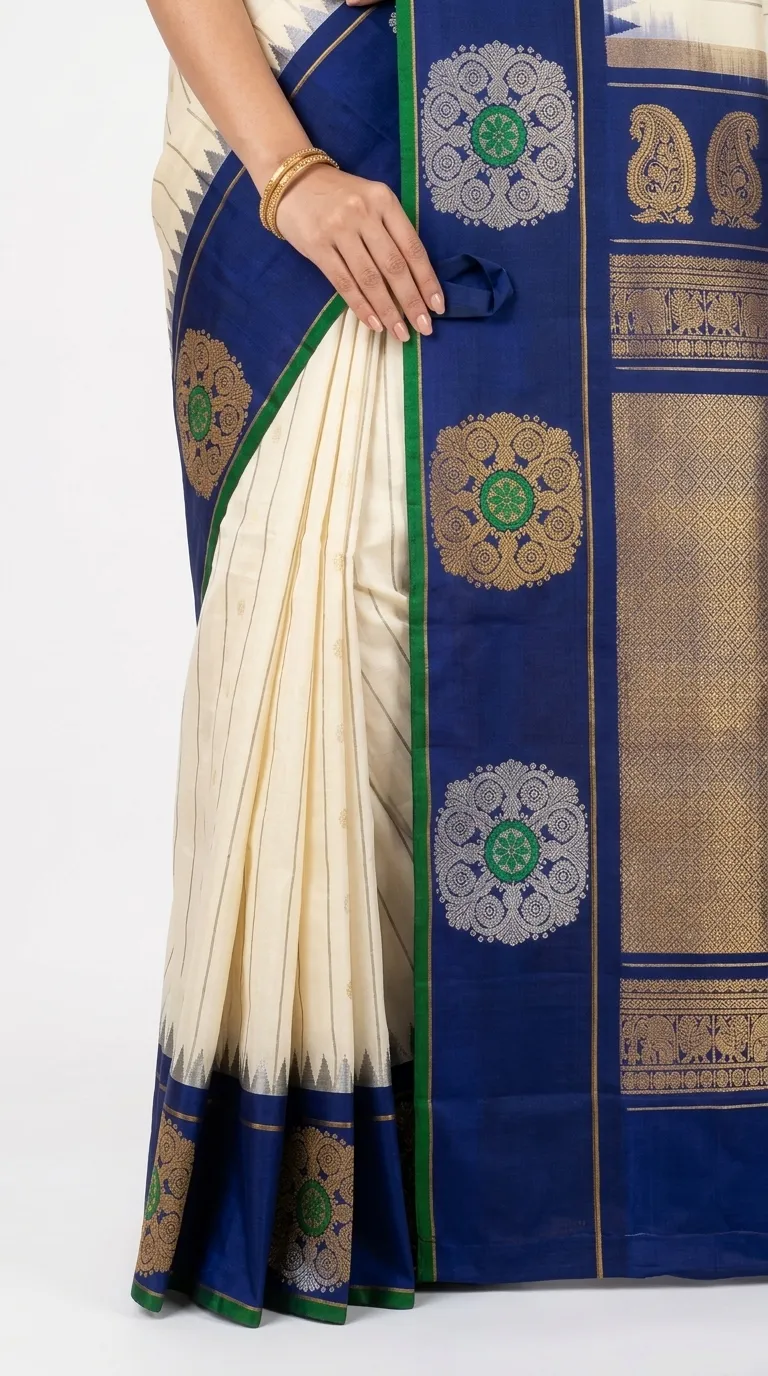 Embellished, Embroidered Bollywood
                                    Organza Saree (Green)