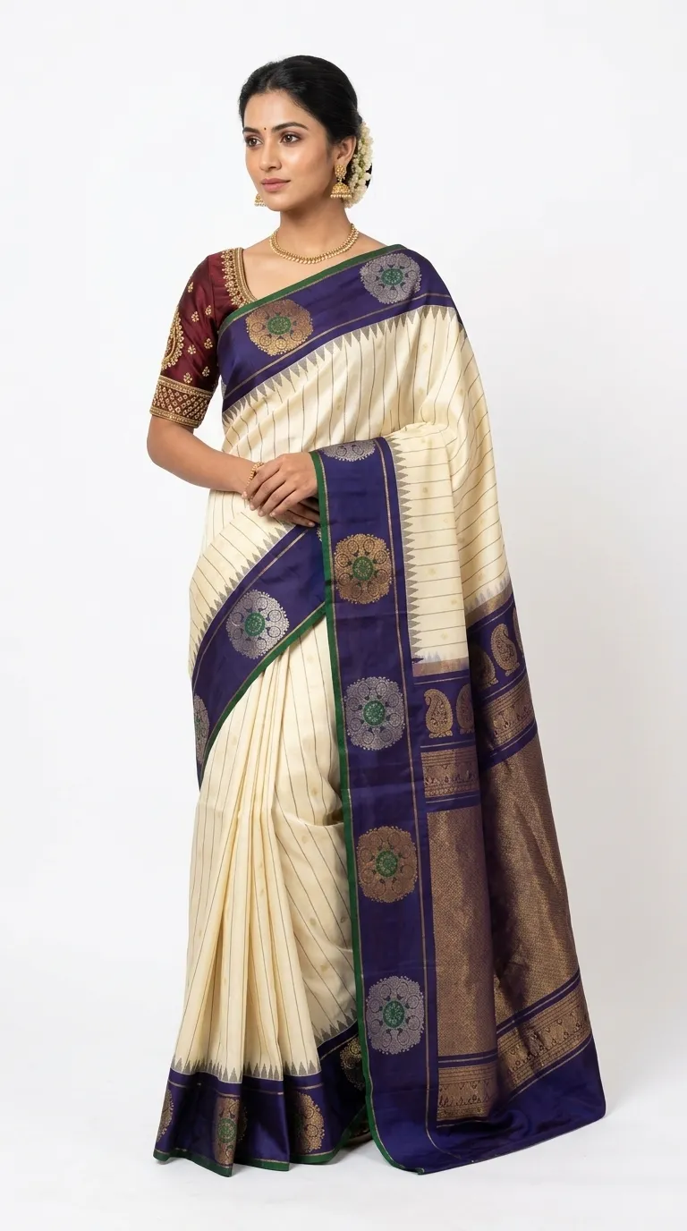 Embellished, Embroidered Bollywood
                                    Organza Saree (Green)