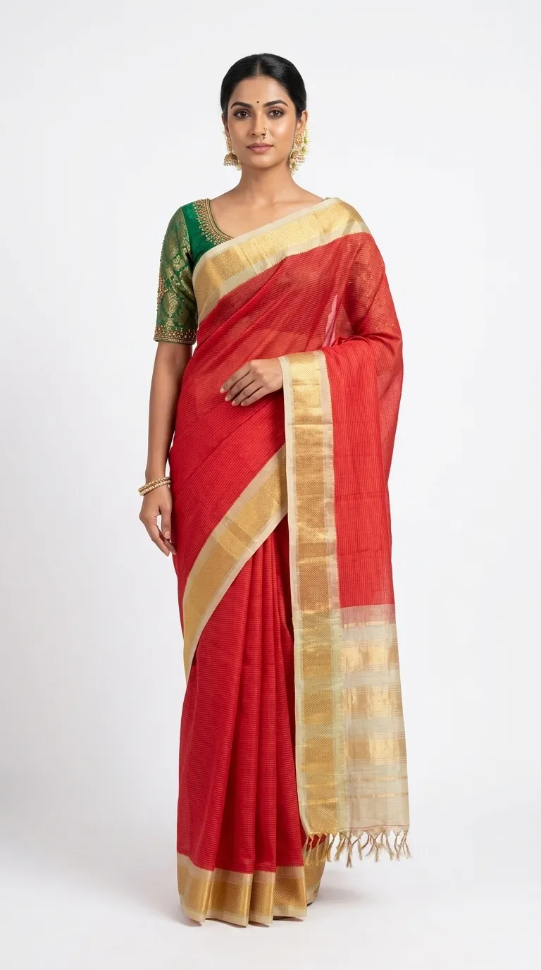 Embellished, Embroidered Bollywood
                                    Organza Saree (Green)