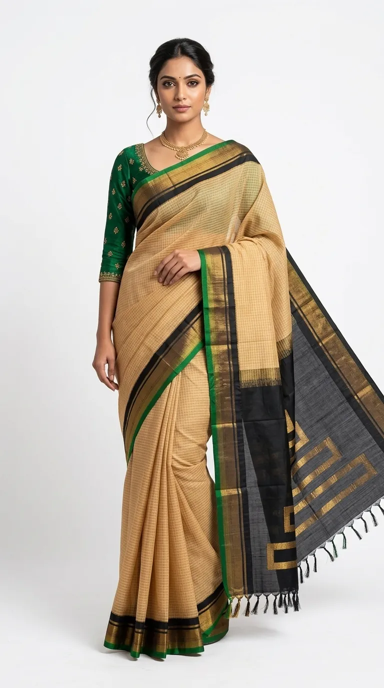 Embellished, Embroidered Bollywood
                                    Organza Saree (Green)