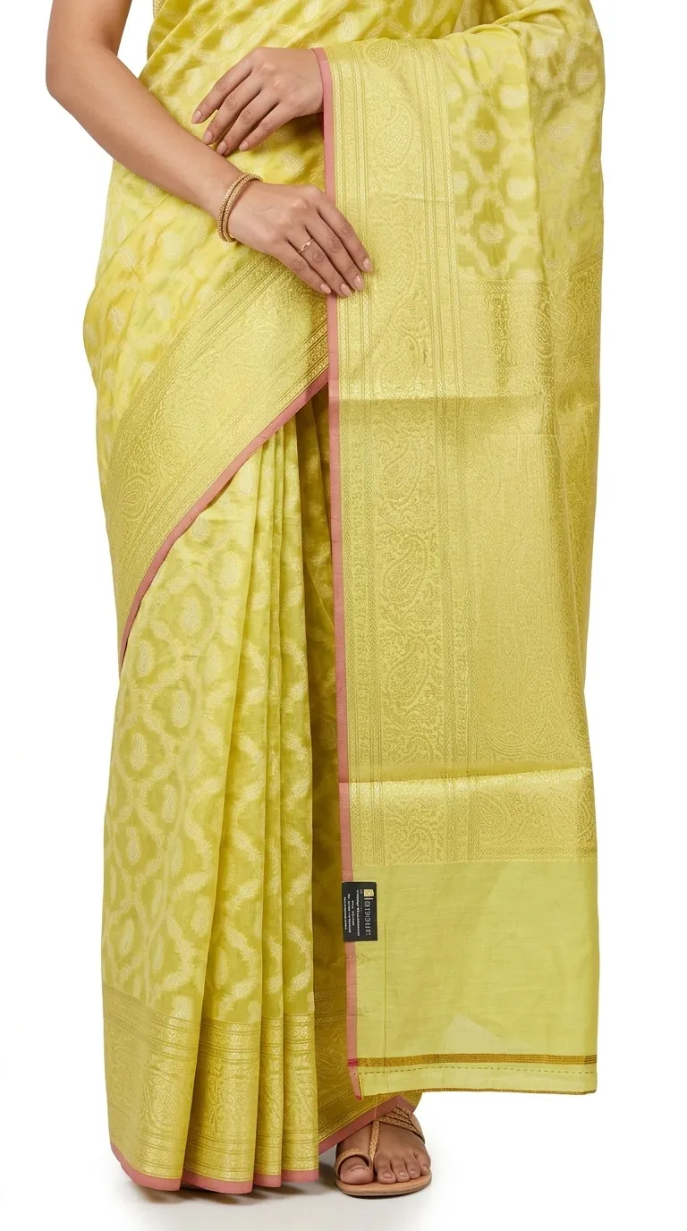 Embellished, Embroidered Bollywood
                                    Organza Saree (Green)