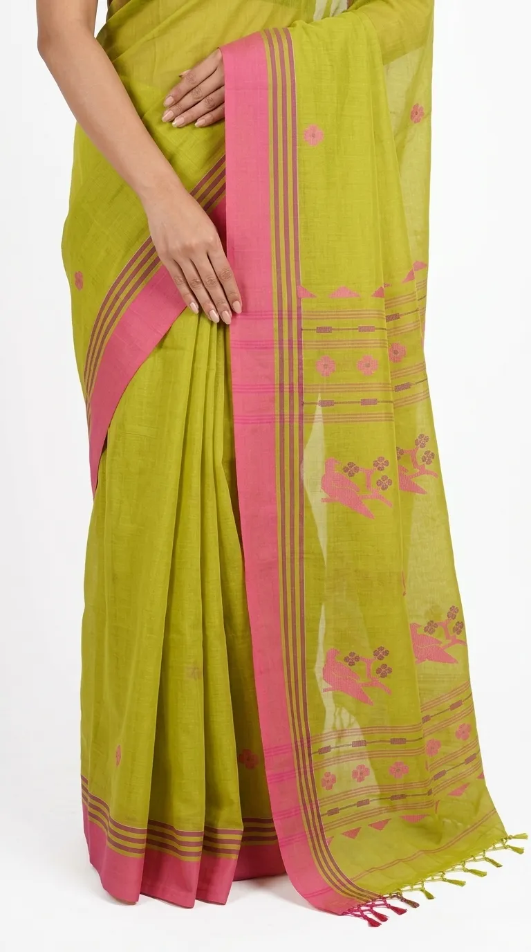 Embellished, Embroidered Bollywood
                                    Organza Saree (Green)