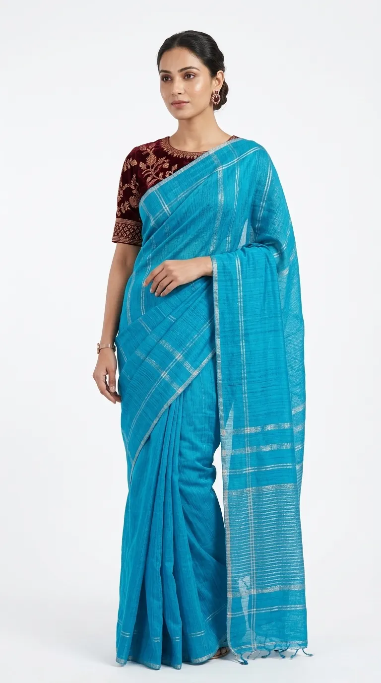 Embellished, Embroidered Bollywood
                                    Organza Saree (Green)