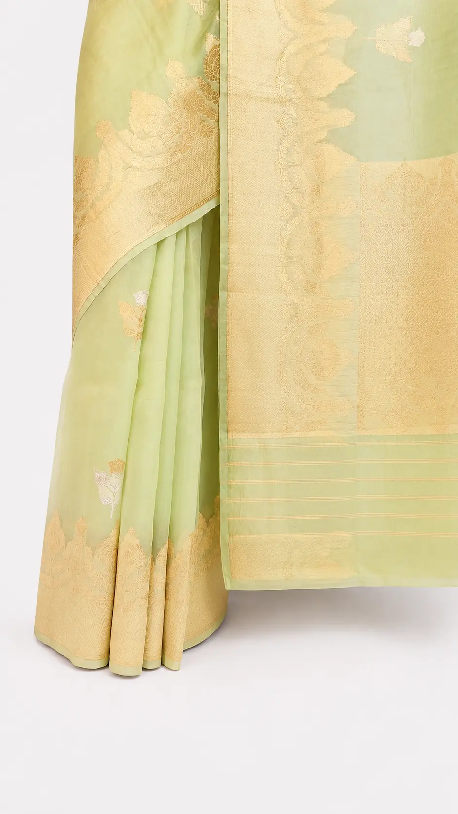 Embellished, Embroidered Bollywood
                                    Organza Saree (Green)