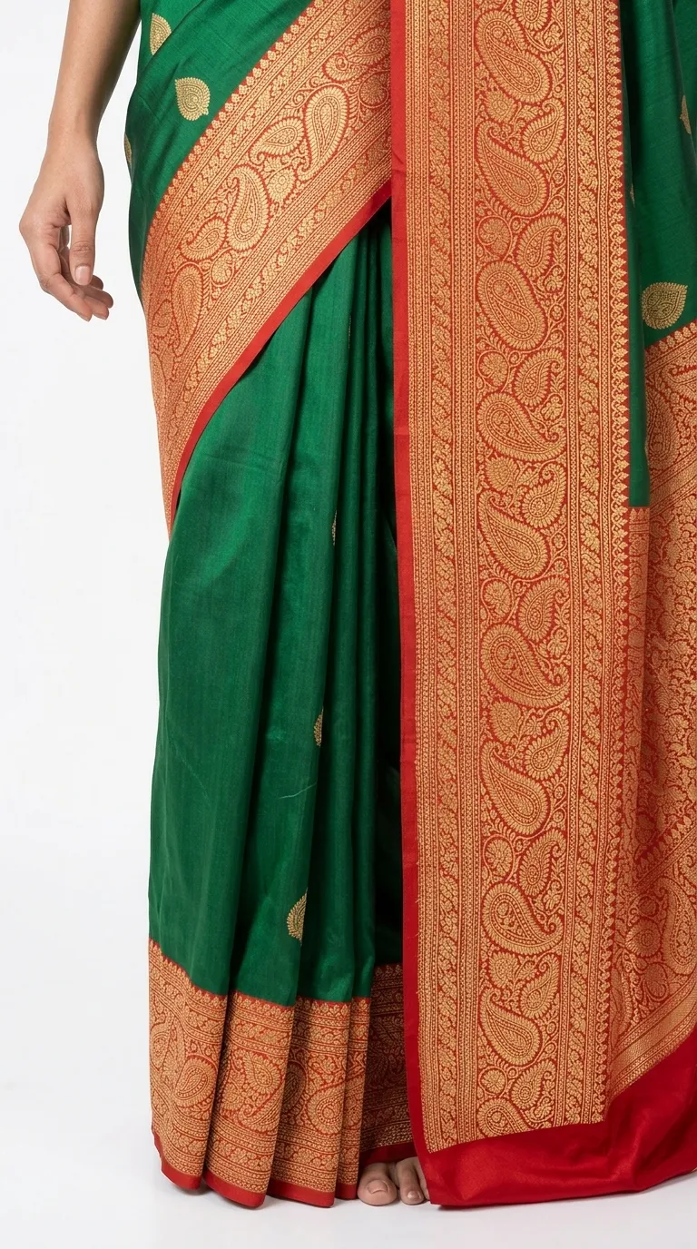 Embellished, Embroidered Bollywood
                                    Organza Saree (Green)