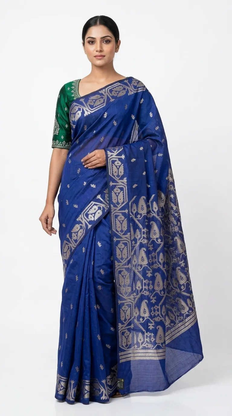 Embellished, Embroidered Bollywood
                                    Organza Saree (Green)