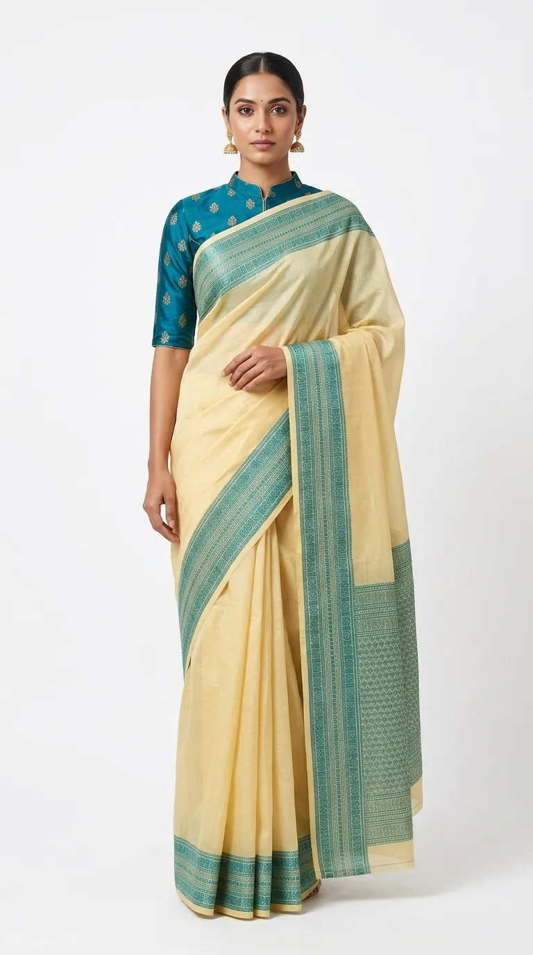 Embellished, Embroidered Bollywood
                                    Organza Saree (Green)