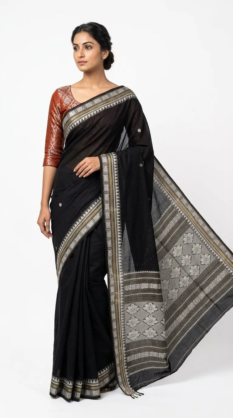 Embellished, Embroidered Bollywood
                                    Organza Saree (Green)