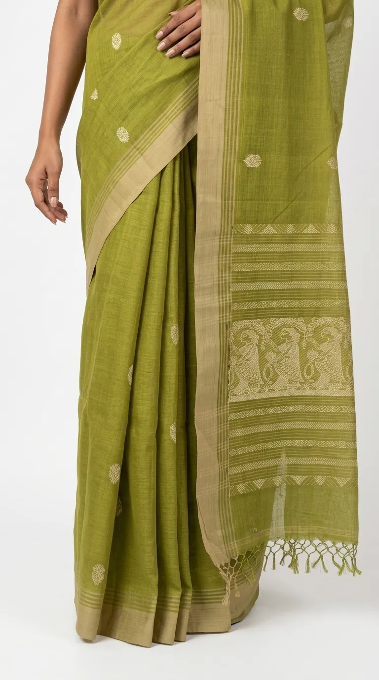 Embellished, Embroidered Bollywood
                                    Organza Saree (Green)