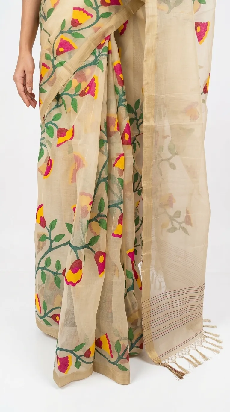 Embellished, Embroidered Bollywood
                                    Organza Saree (Green)