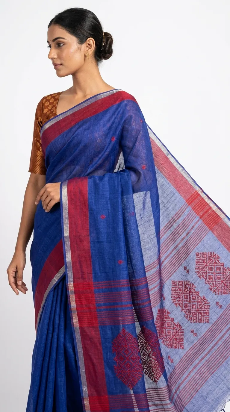 Digital Print Daily Wear Silk Blend Saree