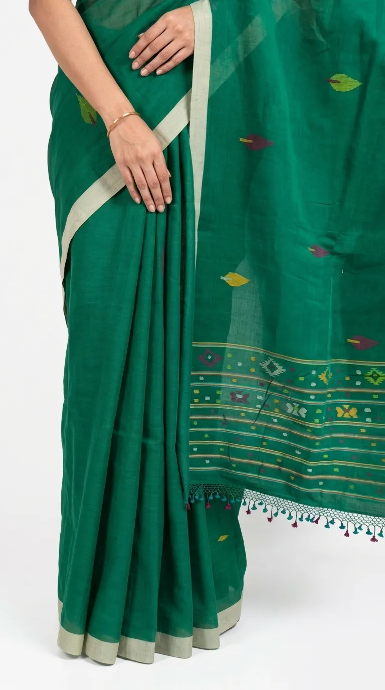 Embellished, Embroidered Bollywood
                                    Organza Saree (Green)