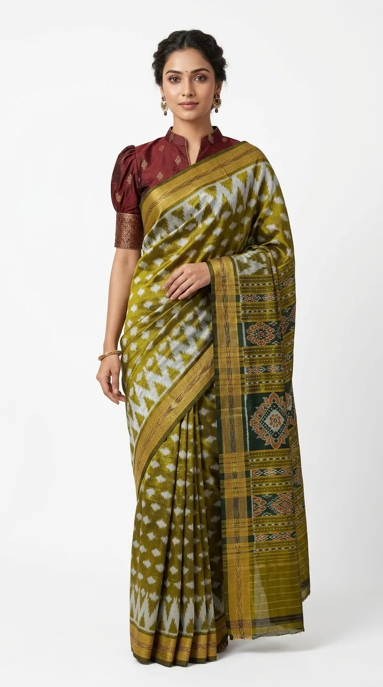 Embellished, Embroidered Bollywood
                                    Organza Saree (Green)