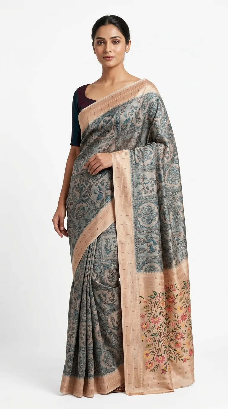 Embellished, Embroidered Bollywood
                                    Organza Saree (Green)