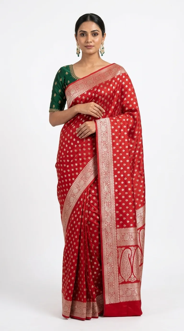Embellished, Embroidered Bollywood
                                    Organza Saree (Green)