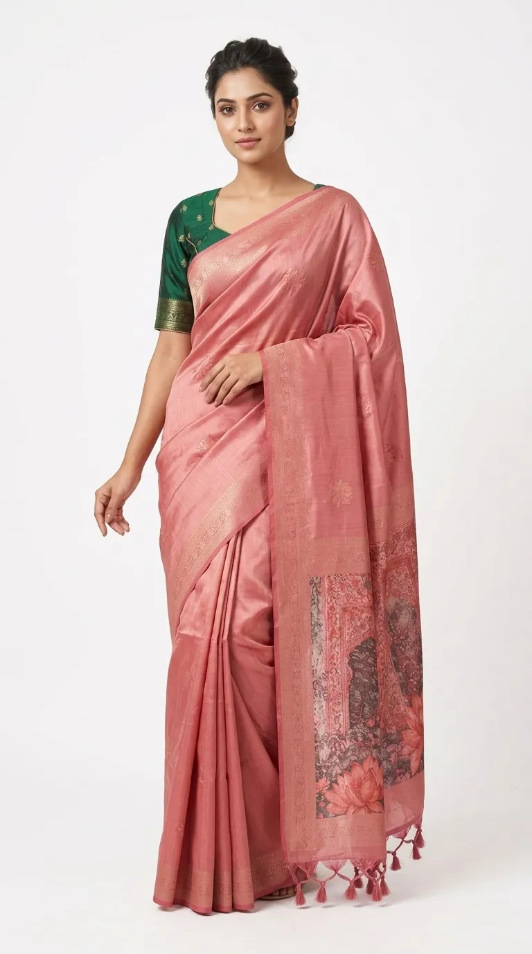 Embellished, Embroidered Bollywood
                                    Organza Saree (Green)