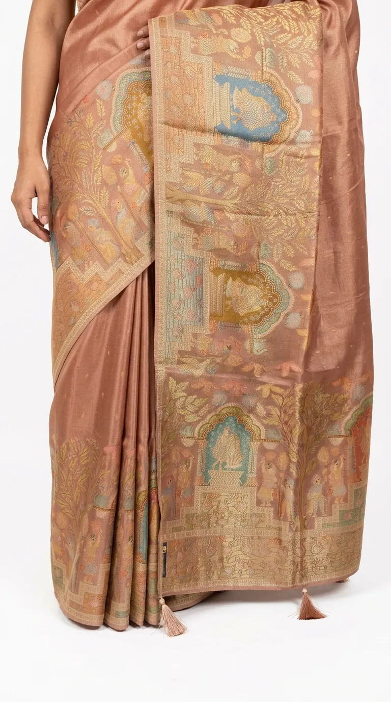 Embellished, Embroidered Bollywood
                                    Organza Saree (Green)