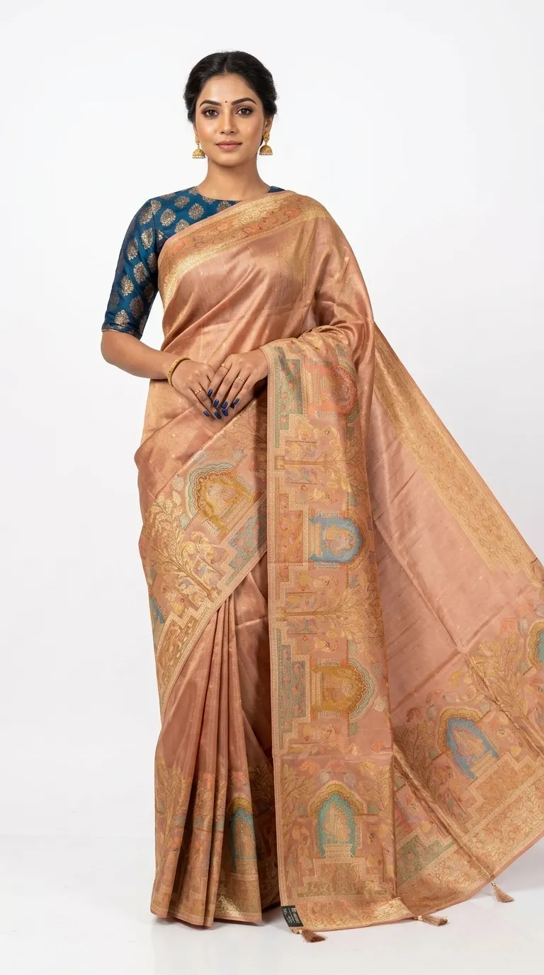 Embellished, Embroidered Bollywood
                                    Organza Saree (Green)