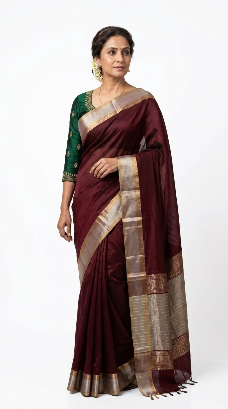 Embellished, Embroidered Bollywood
                                    Organza Saree (Green)