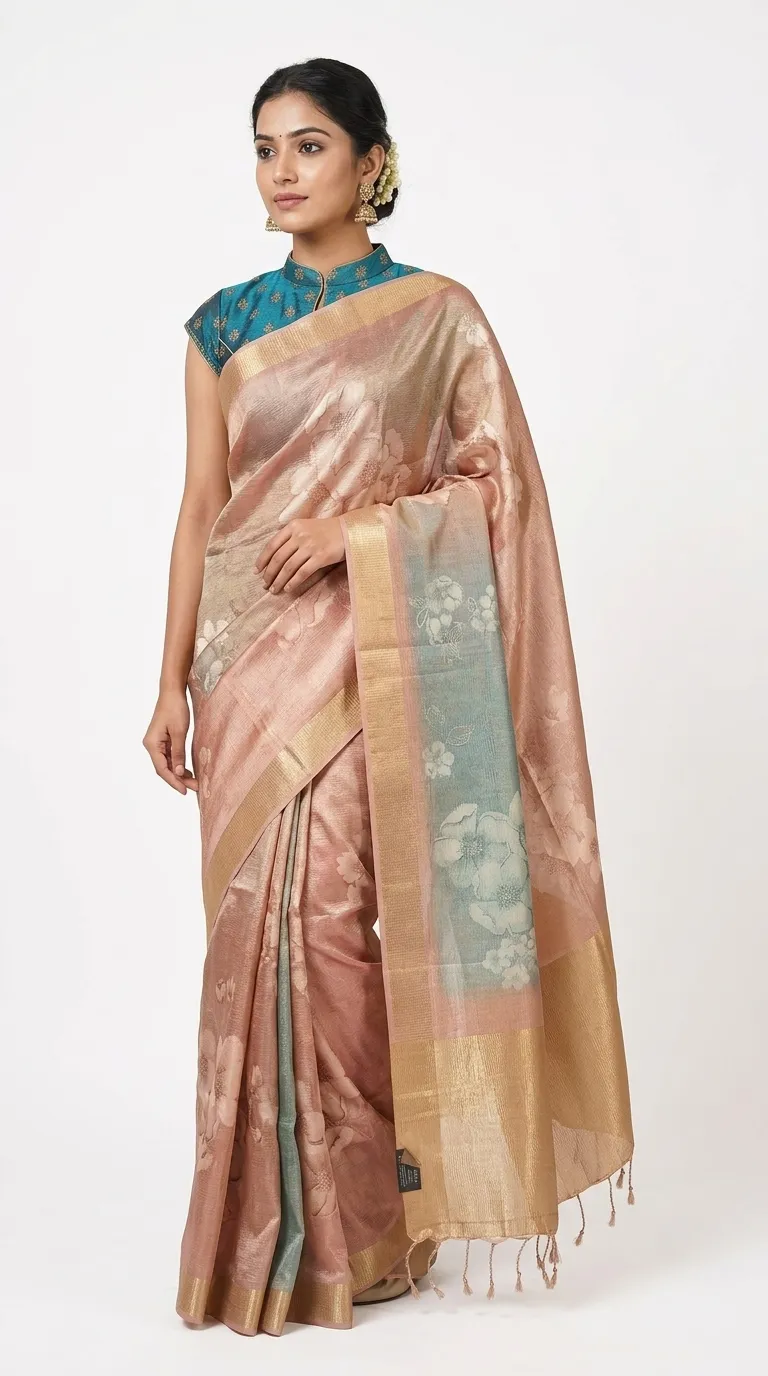 Embellished, Embroidered Bollywood
                                    Organza Saree (Green)