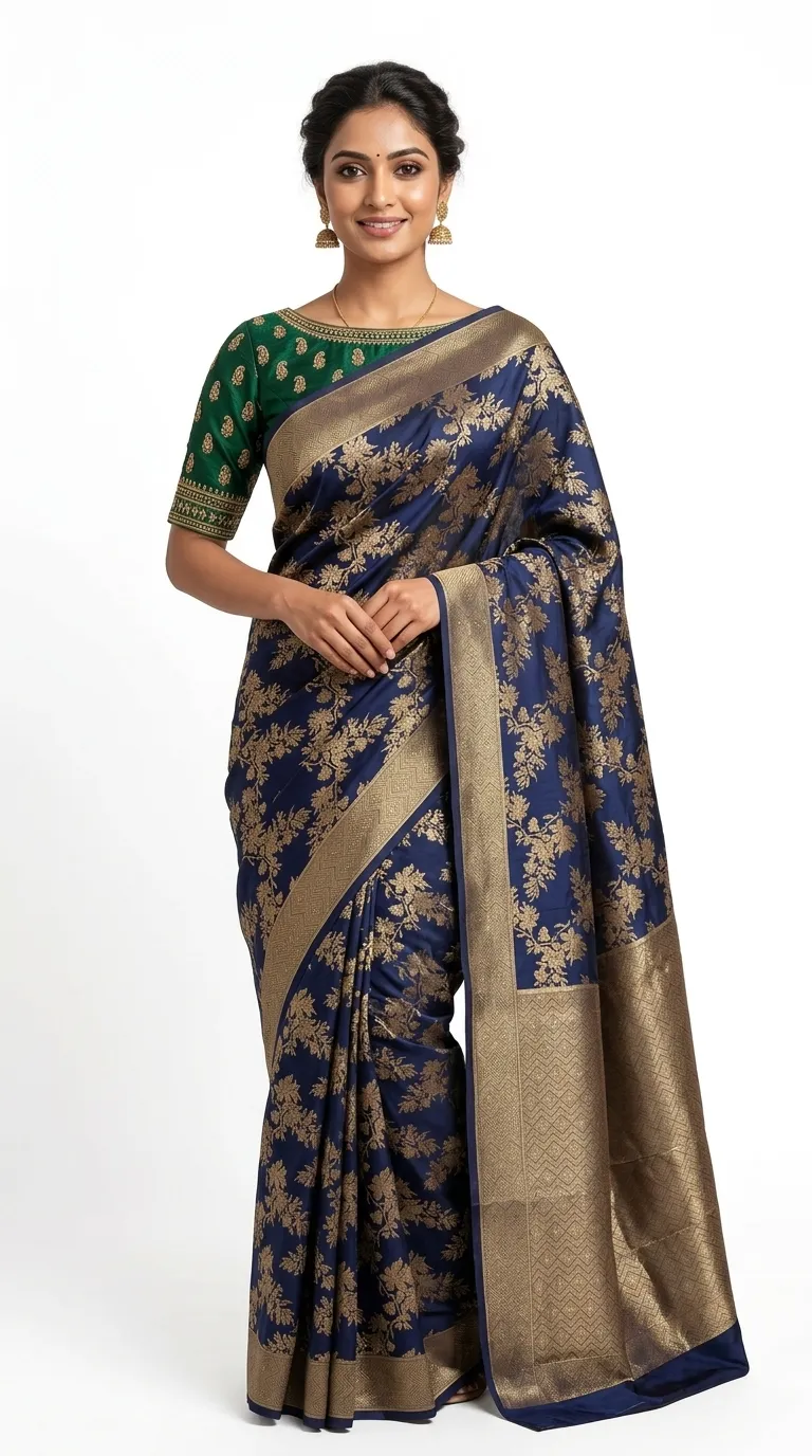 Embellished, Embroidered Bollywood
                                    Organza Saree (Green)