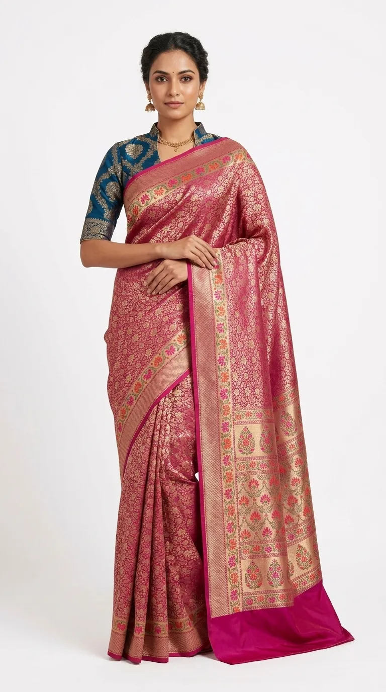 Embellished, Embroidered Bollywood
                                    Organza Saree (Green)