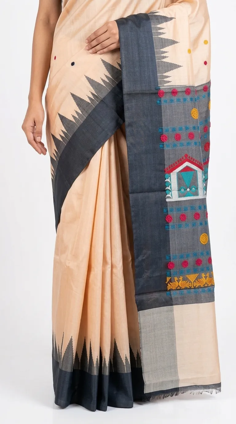 Embellished, Embroidered Bollywood
                                    Organza Saree (Green)