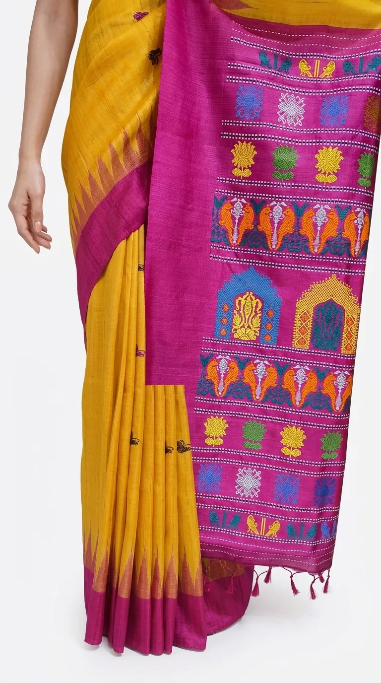 Embellished, Embroidered Bollywood
                                    Organza Saree (Green)
