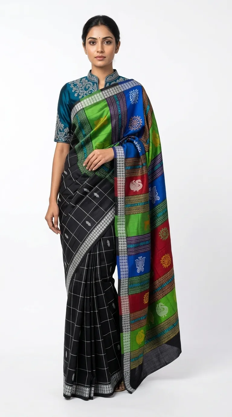 Embellished, Embroidered Bollywood
                                    Organza Saree (Green)