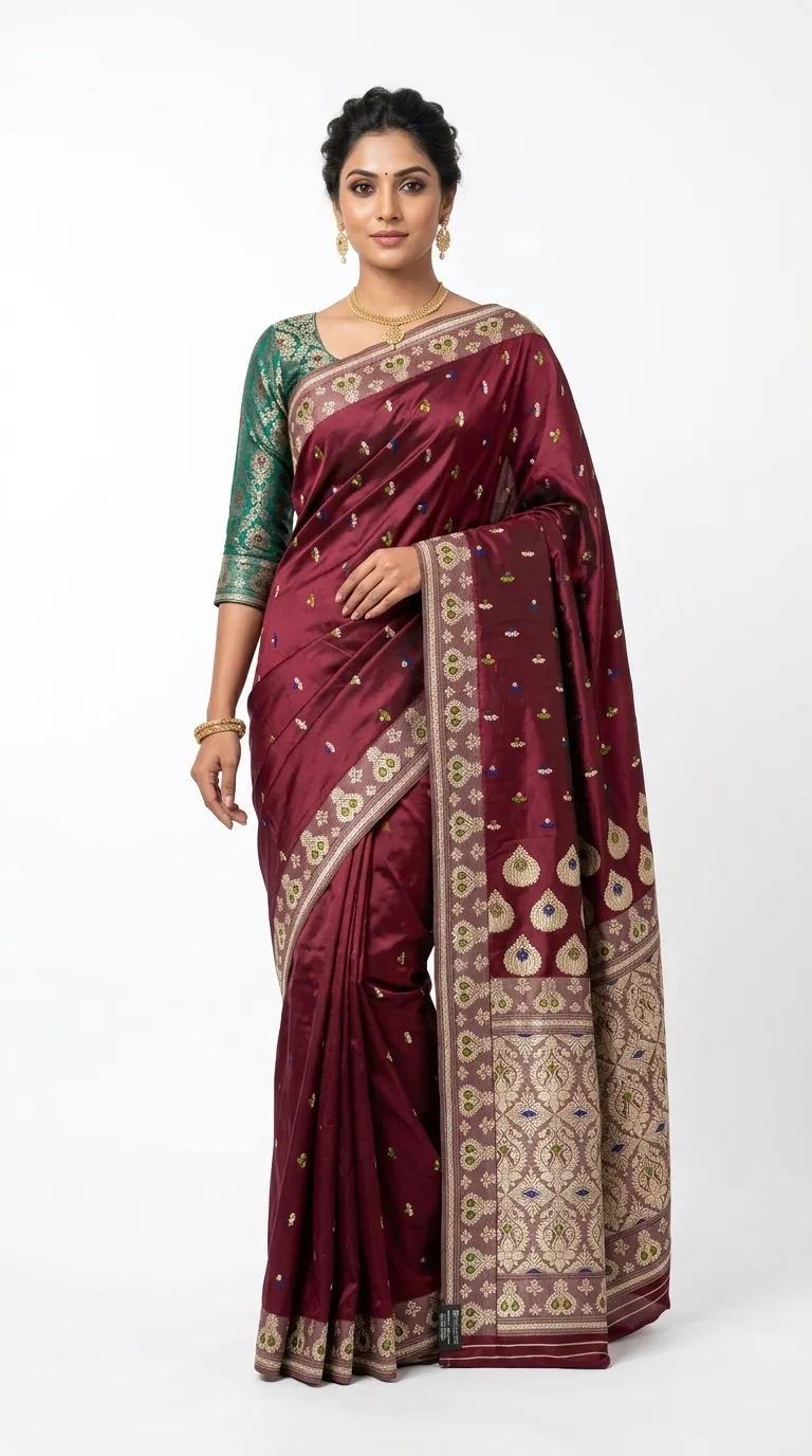 Embellished, Embroidered Bollywood
                                    Organza Saree (Green)